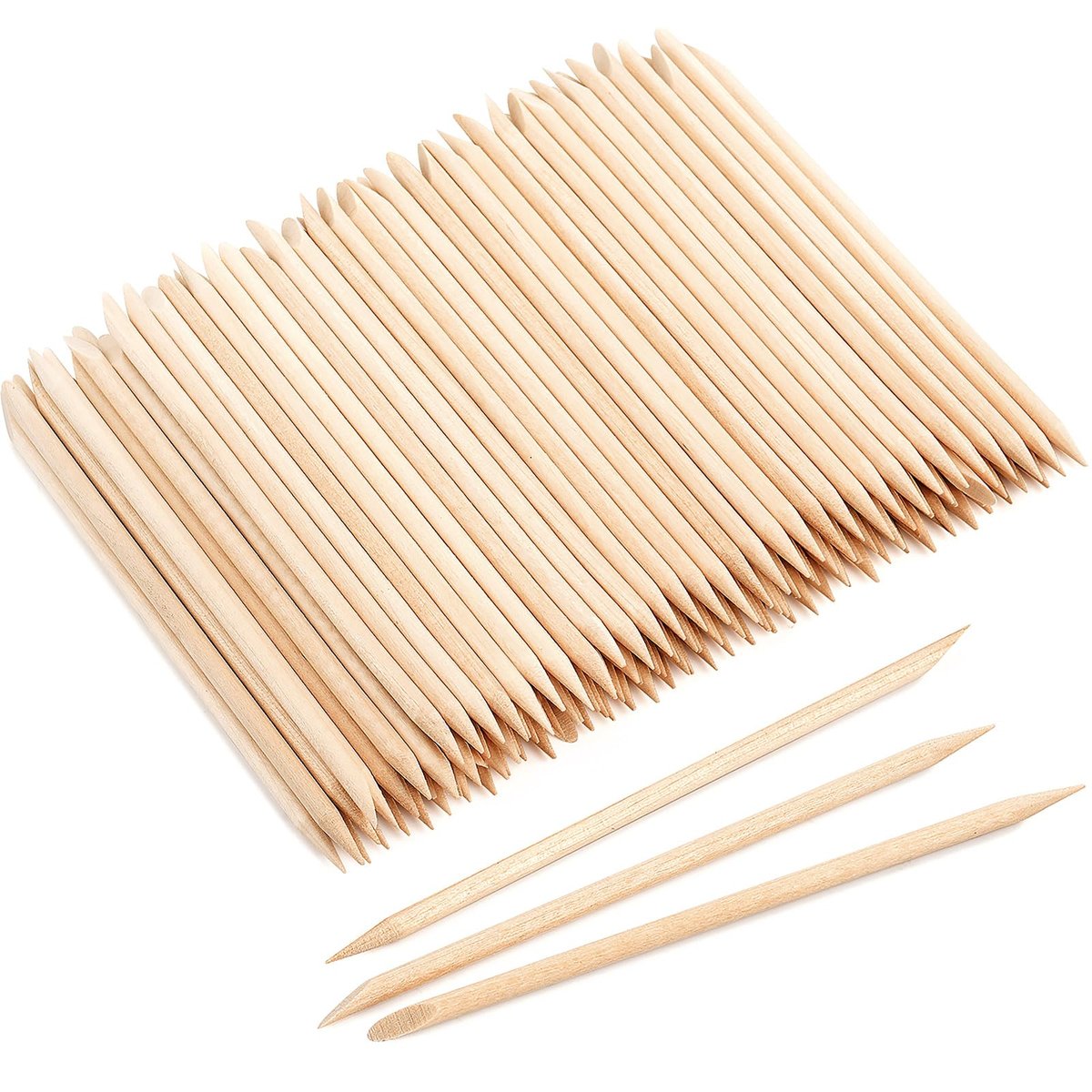 EWVVSS 600 Pcs 4.5 Inch Orange Wooden Cuticle Pusher Sticks – Double Sided Manicure & Pedicure Tool for Nails, Waxing, and Facial Hair Removal - görsel 1