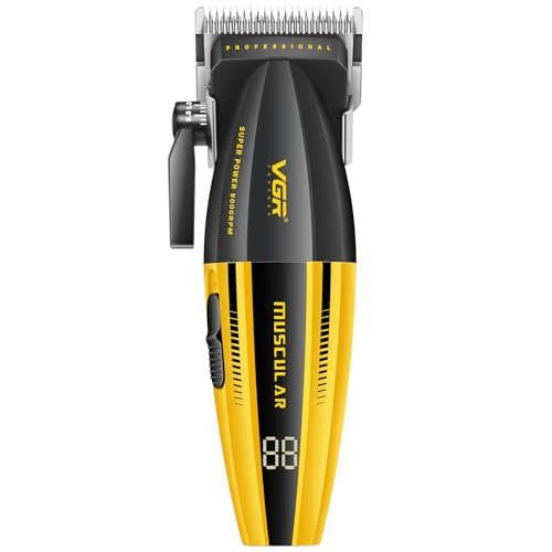 VGR 285 Fresh Fade Hair Clippers for Men – 9000RPM Professional Cordless Hair Trimmer with 6 Magnetic Guide Combs, LED Display, Lightweight & Versatile Barber Kit Avelisse