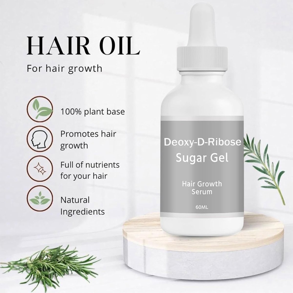 Deoxyribose Sugar Gel for Hair Growth – Strengthen & Revitalize Hair for Men and Women (2-Pack, 2.03 Fl Oz Each) Avelisse