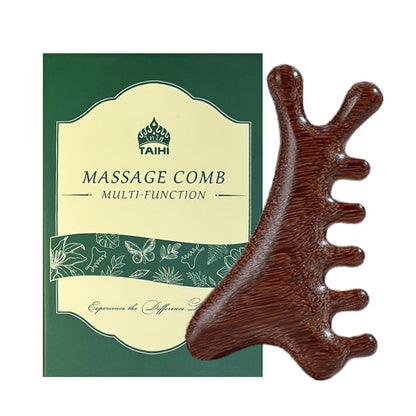 TAIHI Wooden Scalp Massager Comb – 100% Natural Wood Massage Comb for Hair Growth, Stress Relief, Multi-Function Gua Sha Tool for Head Face Neck, Anti-Static Wooden Comb for Women Men All Hair Types
