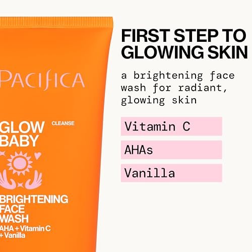 Pacifica Face Wash Duo – Glow Baby Vitamin C Brightening Cleanser + Sea Foam Gentle Cleanser, Daily Exfoliating Face Wash Set for All Skin Types, Sulfate-Free, Vegan Avelisse