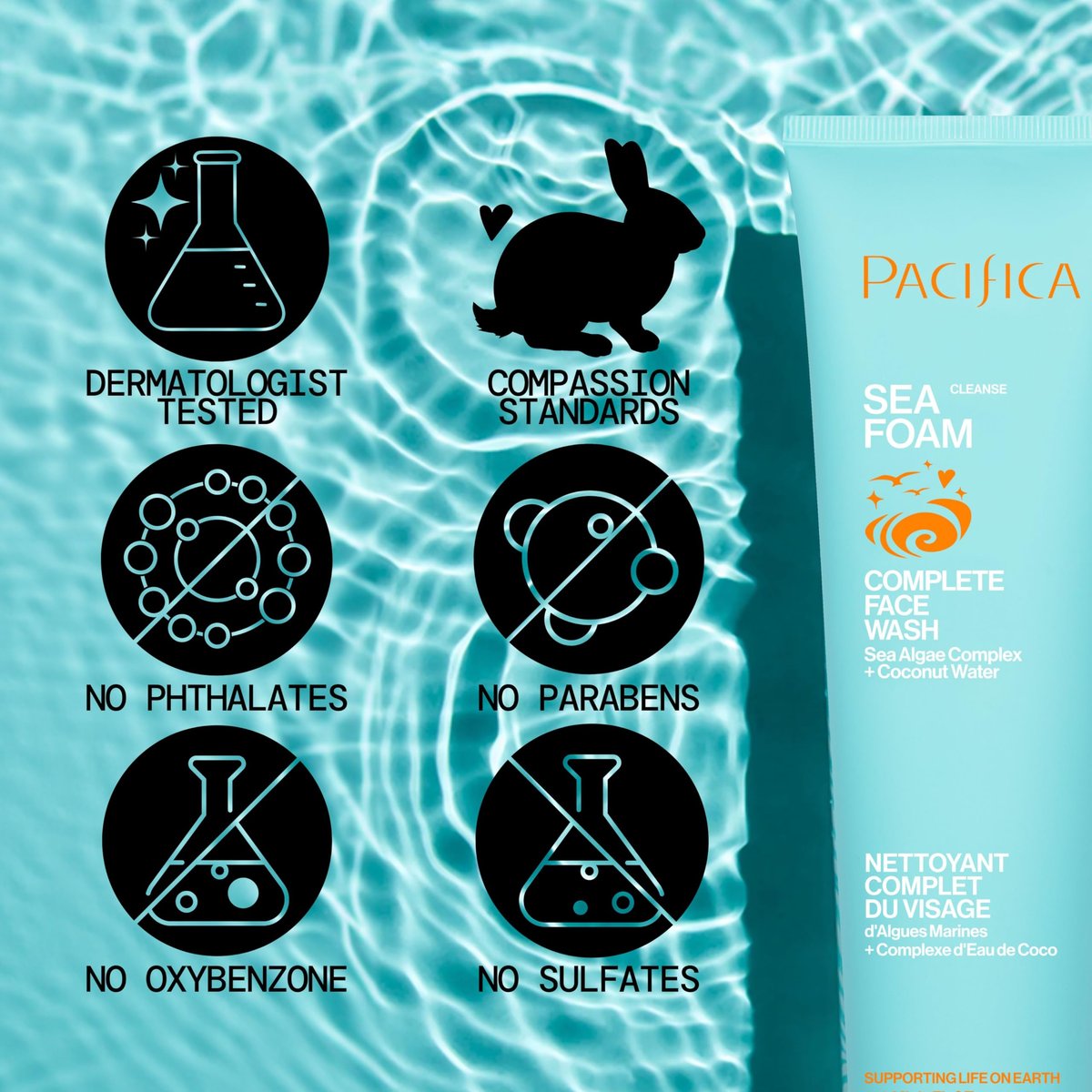 Pacifica Face Wash Duo – Glow Baby Vitamin C Brightening Cleanser + Sea Foam Gentle Cleanser, Daily Exfoliating Face Wash Set for All Skin Types, Sulfate-Free, Vegan Avelisse