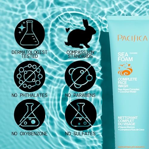 Pacifica Face Wash Duo – Glow Baby Vitamin C Brightening Cleanser + Sea Foam Gentle Cleanser, Daily Exfoliating Face Wash Set for All Skin Types, Sulfate-Free, Vegan Avelisse