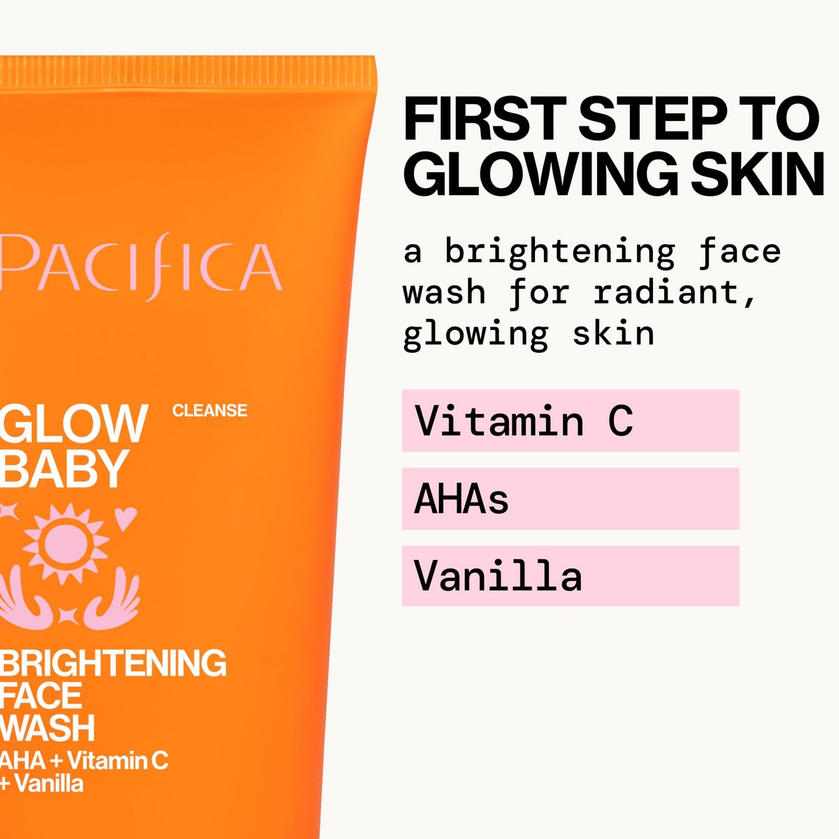 Pacifica Face Wash Duo – Glow Baby Vitamin C Brightening Cleanser + Sea Foam Gentle Cleanser, Daily Exfoliating Face Wash Set for All Skin Types, Sulfate-Free, Vegan Avelisse
