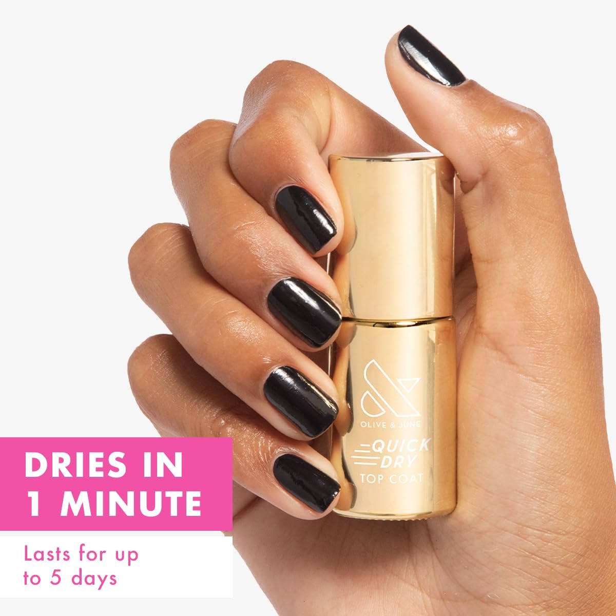 Olive & June Quick Dry Nail Polish & Top Coat – Instant, Fast-Drying, Smudgeproof, 15-Free Vegan Formula for Salon-Quality Manicure at Home - görsel 5