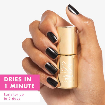 Olive & June Quick Dry Nail Polish & Top Coat – Instant, Fast-Drying, Smudgeproof, 15-Free Vegan Formula for Salon-Quality Manicure at Home
