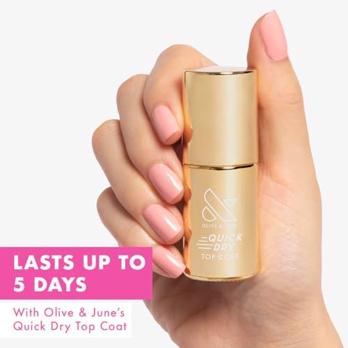 Olive & June Quick Dry Nail Polish & Top Coat – Instant, Fast-Drying, Smudgeproof, 15-Free Vegan Formula for Salon-Quality Manicure at Home - görsel 4