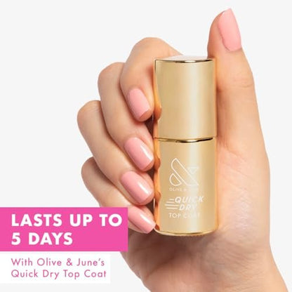 Olive & June Quick Dry Nail Polish & Top Coat – Instant, Fast-Drying, Smudgeproof, 15-Free Vegan Formula for Salon-Quality Manicure at Home