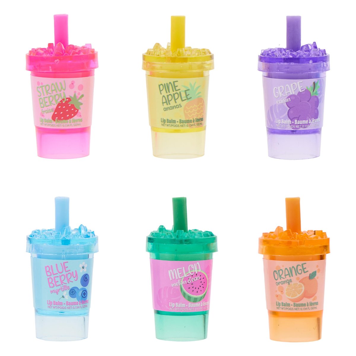 6pc Smoothie Lip Balm Set – Fruit-Scented Lip Glosses in Adorable Smoothie-Shaped Containers Avelisse