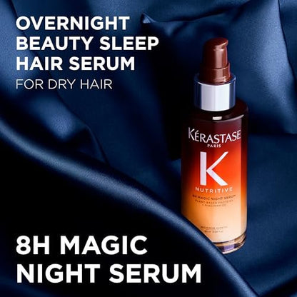 Kérastase Nutritive 8H Magic Night Serum – Overnight Treatment for Dry Hair, Shine-Enhancing, Plant-Based Proteins, Travel Size 1.01 Fl Oz
