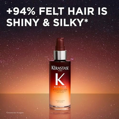Kérastase Nutritive 8H Magic Night Serum – Overnight Treatment for Dry Hair, Shine-Enhancing, Plant-Based Proteins, Travel Size 1.01 Fl Oz