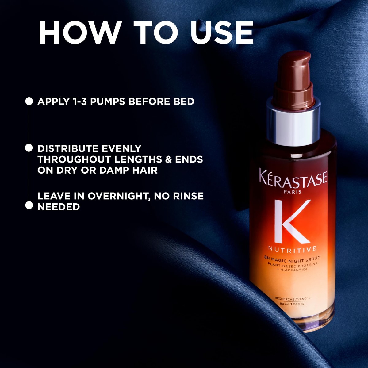 Kérastase Nutritive 8H Magic Night Serum – Overnight Treatment for Dry Hair, Shine-Enhancing, Plant-Based Proteins, Travel Size 1.01 Fl Oz - görsel 5