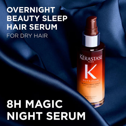 Kérastase Nutritive 8H Magic Night Serum – Overnight Treatment for Dry Hair, Shine-Enhancing, Plant-Based Proteins, Travel Size 1.01 Fl Oz