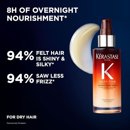 Kérastase Nutritive 8H Magic Night Serum – Overnight Treatment for Dry Hair, Shine-Enhancing, Plant-Based Proteins, Travel Size 1.01 Fl Oz - görsel 4