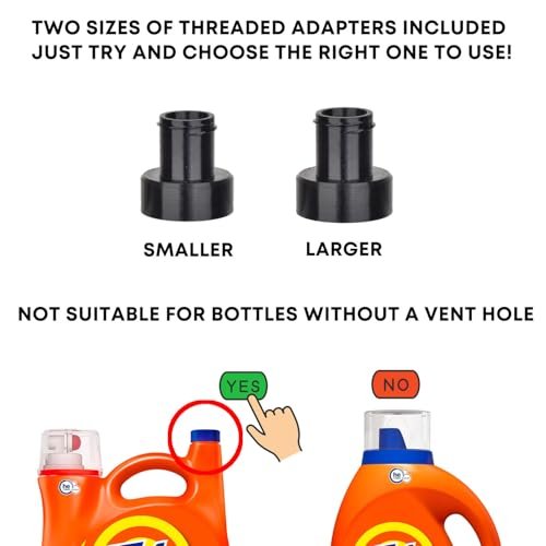 Vent Hole Pump for Liquid Laundry Detergent Bottle Dispenser Pump with Cup Holder and Measuring Cup, Ideal for Laundry Room Accessories Storage Organization, Made to Fit All, 1 Pack, Black - görsel 11