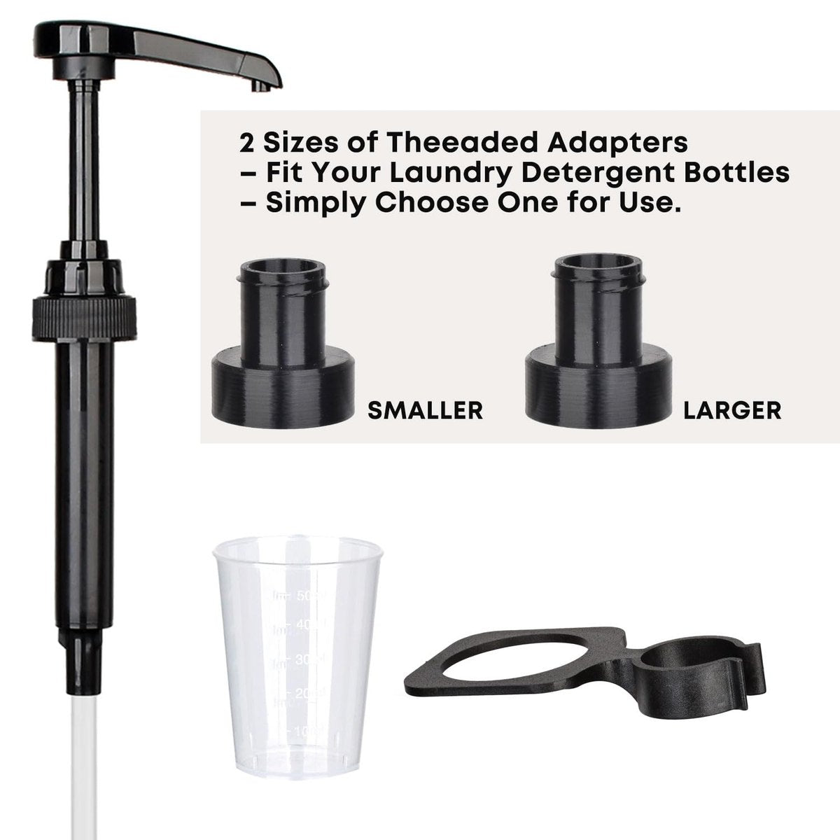 Vent Hole Pump for Liquid Laundry Detergent Bottle Dispenser Pump with Cup Holder and Measuring Cup, Ideal for Laundry Room Accessories Storage Organization, Made to Fit All, 1 Pack, Black - görsel 8