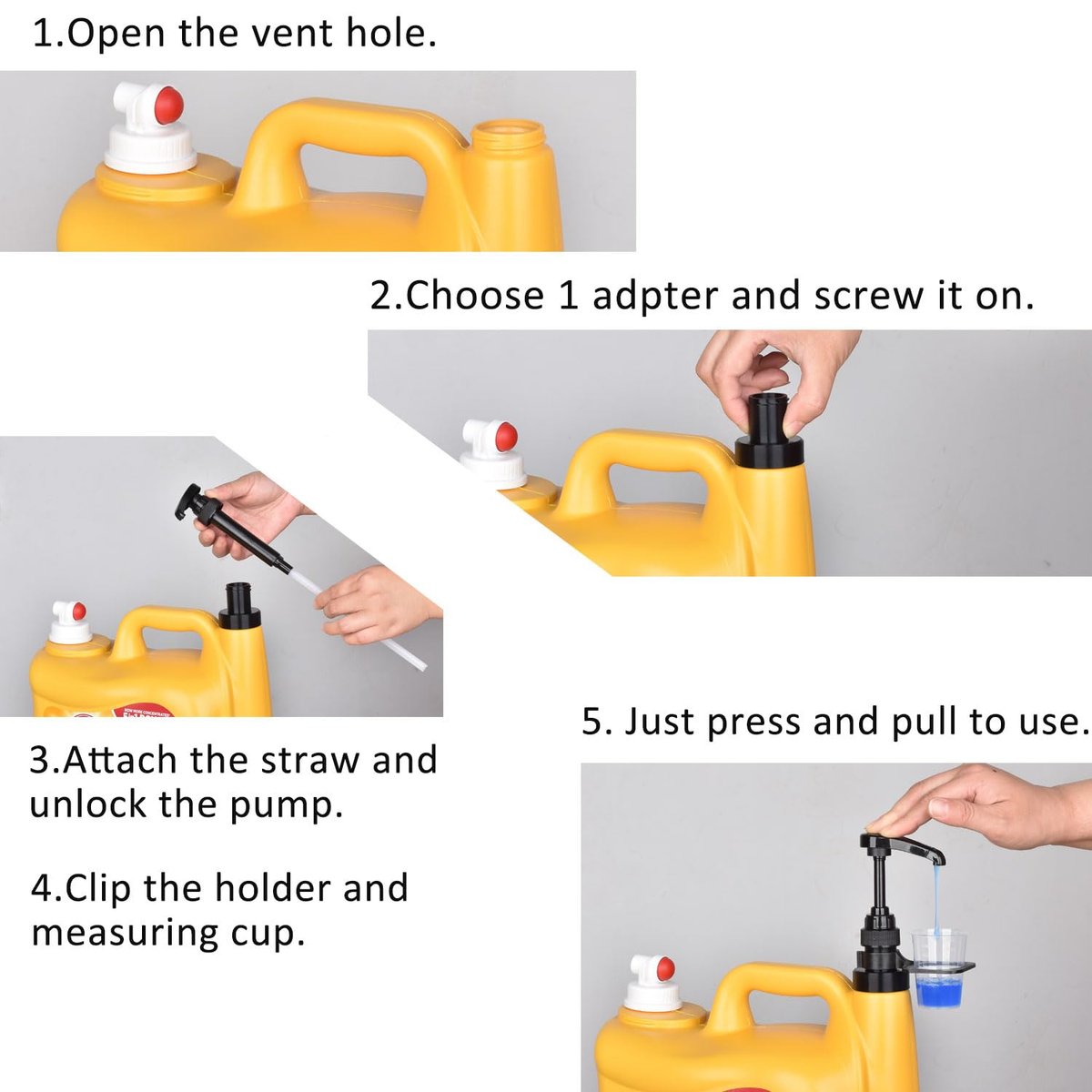 Vent Hole Pump for Liquid Laundry Detergent Bottle Dispenser Pump with Cup Holder and Measuring Cup, Ideal for Laundry Room Accessories Storage Organization, Made to Fit All, 1 Pack, Black - görsel 10
