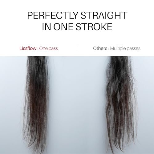 LISSFLOW Thermal-Balance Hair Straightener Brush – 365°F Professional Styling with Heat Damage Protection, 200M+ Negative Ions, Anti-Frizz Ceramic Coating, Dual-Voltage, White - görsel 6