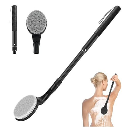 Gobiteli 25-Inch Long Handle Back Scrubber for Shower – Exfoliating Body Brush for Deep Clean, Men, Women & Elderly Avelisse