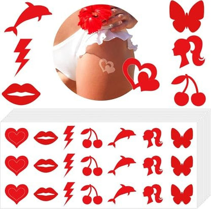 210-Piece Tanning Stickers for Body - Multi-Style Self-Adhesive Tanning Tattoo Stickers for Sunbathing & Tanning Beds, Waterproof, Sexy Kiss & Dolphin Patterns, Single Use Paper Stickers