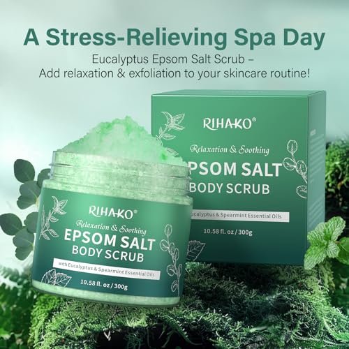 Eucalyptus Epsom Salt Body Scrub – Exfoliating Detox Scrub with Eucalyptus & Spearmint Essential Oils for Smooth, Radiant Skin - görsel 16