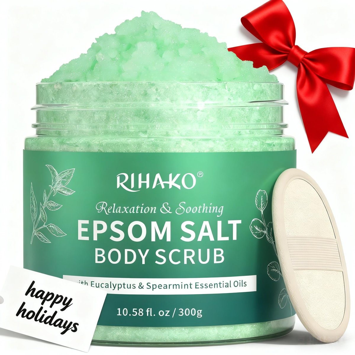 Eucalyptus Epsom Salt Body Scrub – Exfoliating Detox Scrub with Eucalyptus & Spearmint Essential Oils for Smooth, Radiant Skin - görsel 1