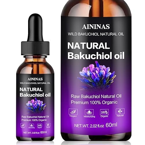 AIninas Bakuchiol Oil Organic for Face - Natural Retinol Alternative Reduces Wrinkles & Fine Lines, Sensitive Skin Safe, Mix with Moisturizer - Hydrating Facial Serum for Day & Night Use, 2 fl oz Avelisse