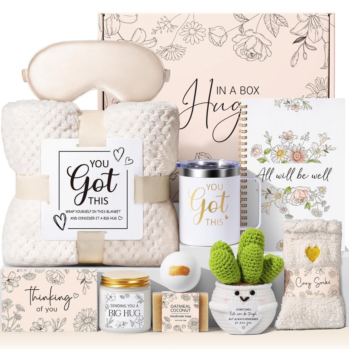 Get Well Soon Gifts Basket for Women – Self Care Spa Care Package with Inspirational Blanket, Thinking of You Sympathy Gift Avelisse