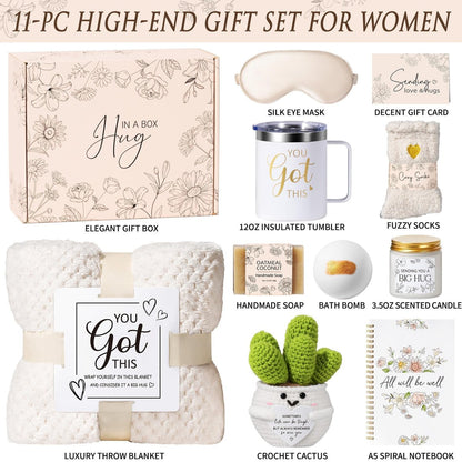 Get Well Soon Gifts Basket for Women – Self Care Spa Care Package with Inspirational Blanket, Thinking of You Sympathy Gift Avelisse
