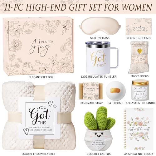 Get Well Soon Gifts Basket for Women – Self Care Spa Care Package with Inspirational Blanket, Thinking of You Sympathy Gift Avelisse
