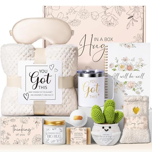 Get Well Soon Gifts Basket for Women – Self Care Spa Care Package with Inspirational Blanket, Thinking of You Sympathy Gift Avelisse