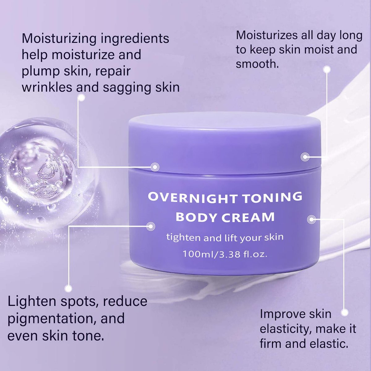 Sea-Maid Overnight Toning Body Firming Cream - Anti-Wrinkle Moisturizing Whip for Smooth & Tight Skin, Reduces Fine Lines & Wrinkles, All Skin Types (3.38 Fl Oz) - görsel 9