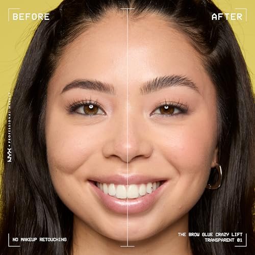 NYX PROFESSIONAL MAKEUP The Brow Glue Crazy Lift - Clear Brow Lamination Gel with 16HR Strong Hold & Built-In Styling Comb Avelisse