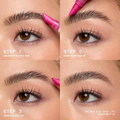 NYX PROFESSIONAL MAKEUP The Brow Glue Crazy Lift - Clear Brow Lamination Gel with 16HR Strong Hold & Built-In Styling Comb Avelisse