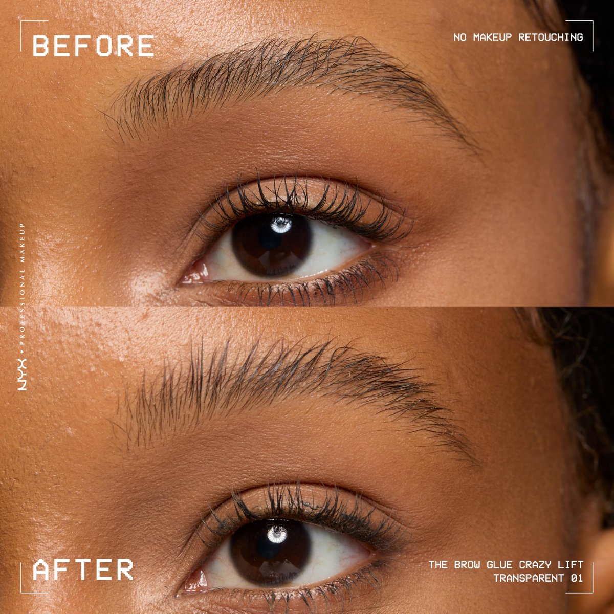 NYX PROFESSIONAL MAKEUP The Brow Glue Crazy Lift - Clear Brow Lamination Gel with 16HR Strong Hold & Built-In Styling Comb Avelisse