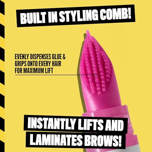 NYX PROFESSIONAL MAKEUP The Brow Glue Crazy Lift - Clear Brow Lamination Gel with 16HR Strong Hold & Built-In Styling Comb Avelisse