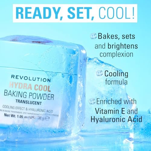 Revolution Beauty London Hydra Cool Cooling Loose Baking Powder - Makeup Setting Powder with Hyaluronic Acid, Vegan & Cruelty-Free, 1.05 oz - görsel 8