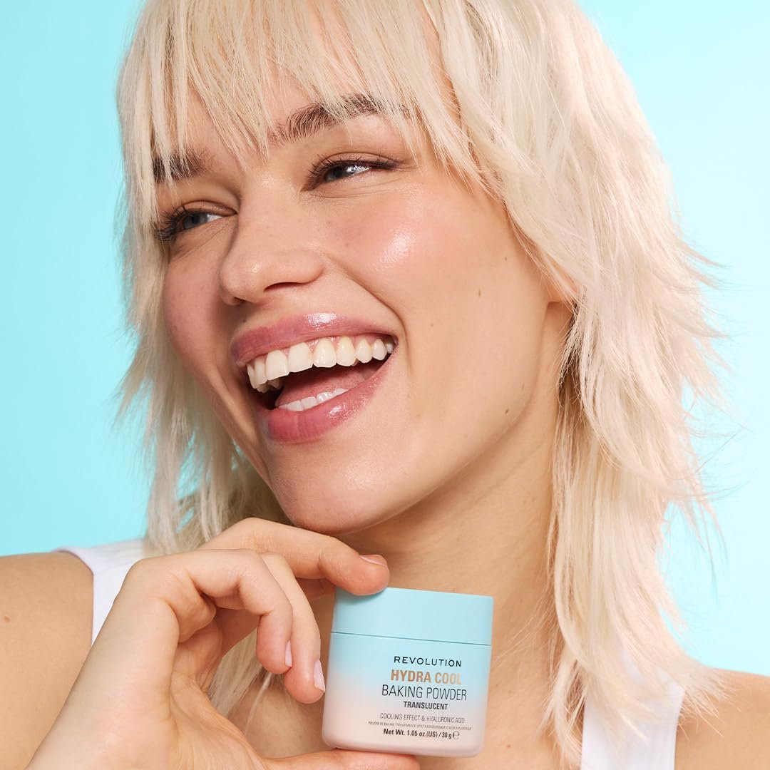 Revolution Beauty London Hydra Cool Cooling Loose Baking Powder - Makeup Setting Powder with Hyaluronic Acid, Vegan & Cruelty-Free, 1.05 oz - görsel 11