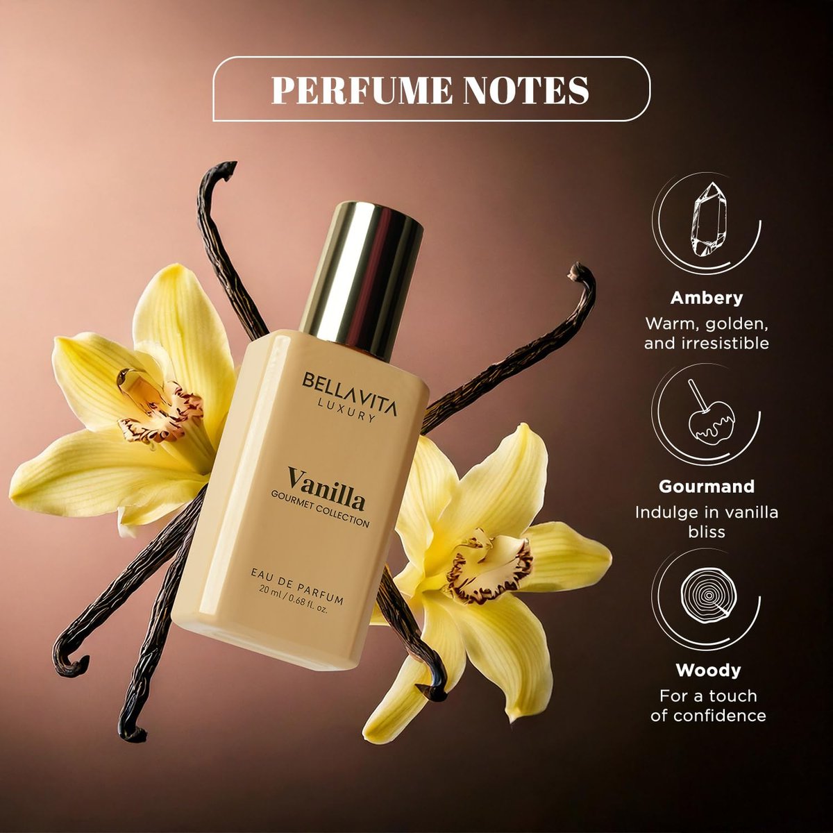 Bellavita Luxury Unisex Gourmet Perfume Gift Set – Vanilla, Mango & Pistachio | 3 x 60ml | Long-Lasting Fragrance for Men & Women - görsel 11