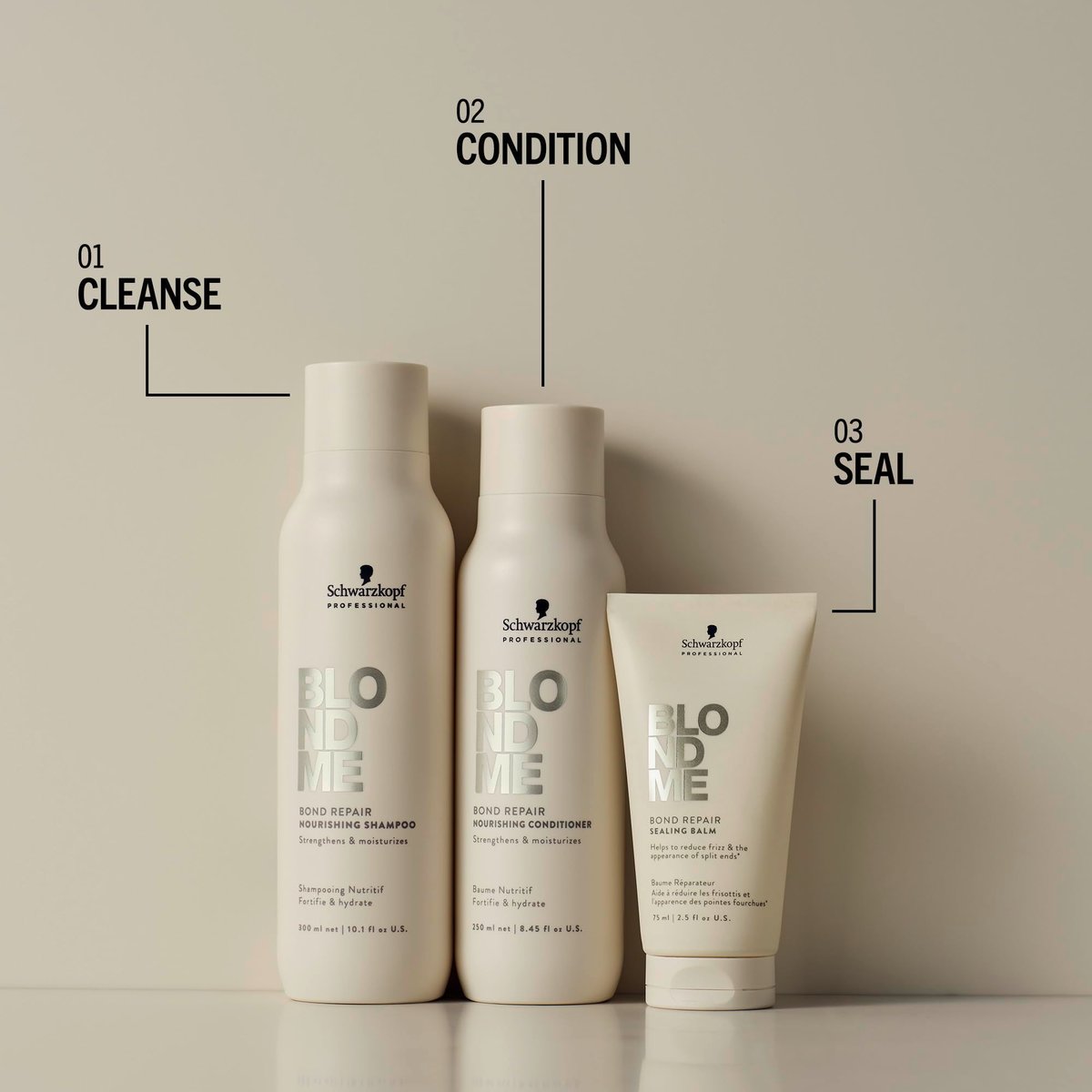 BlondMe Bond Repair Sealing Balm for Blonde, Lightened & Grey Hair - 2.5 Fl Oz - Tame Split Ends, Reduce Frizz & Heat Protection Avelisse
