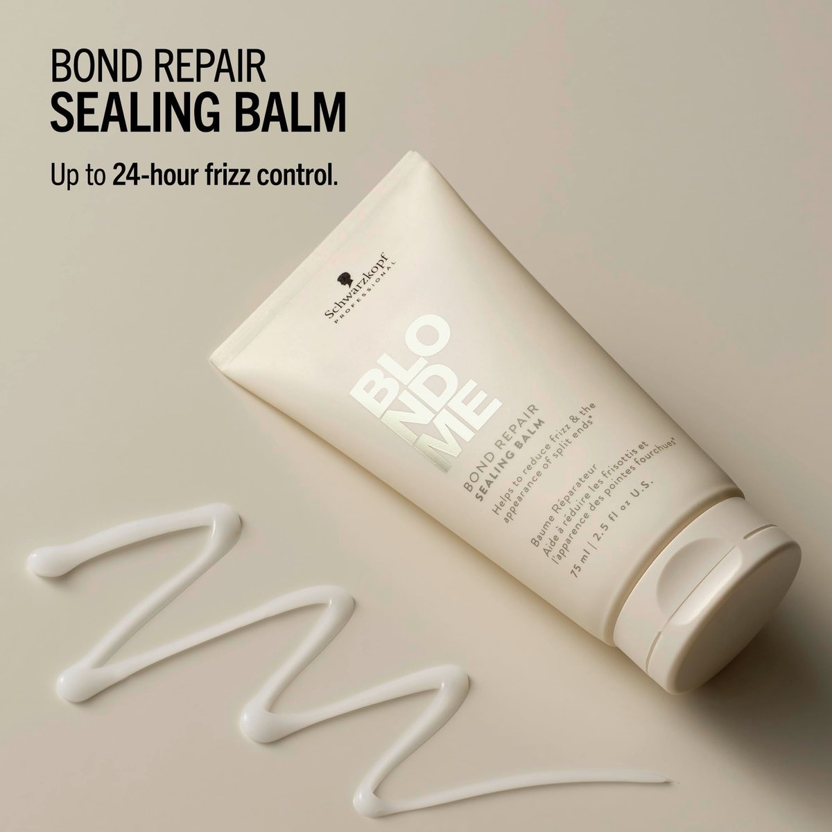BlondMe Bond Repair Sealing Balm for Blonde, Lightened & Grey Hair - 2.5 Fl Oz - Tame Split Ends, Reduce Frizz & Heat Protection Avelisse