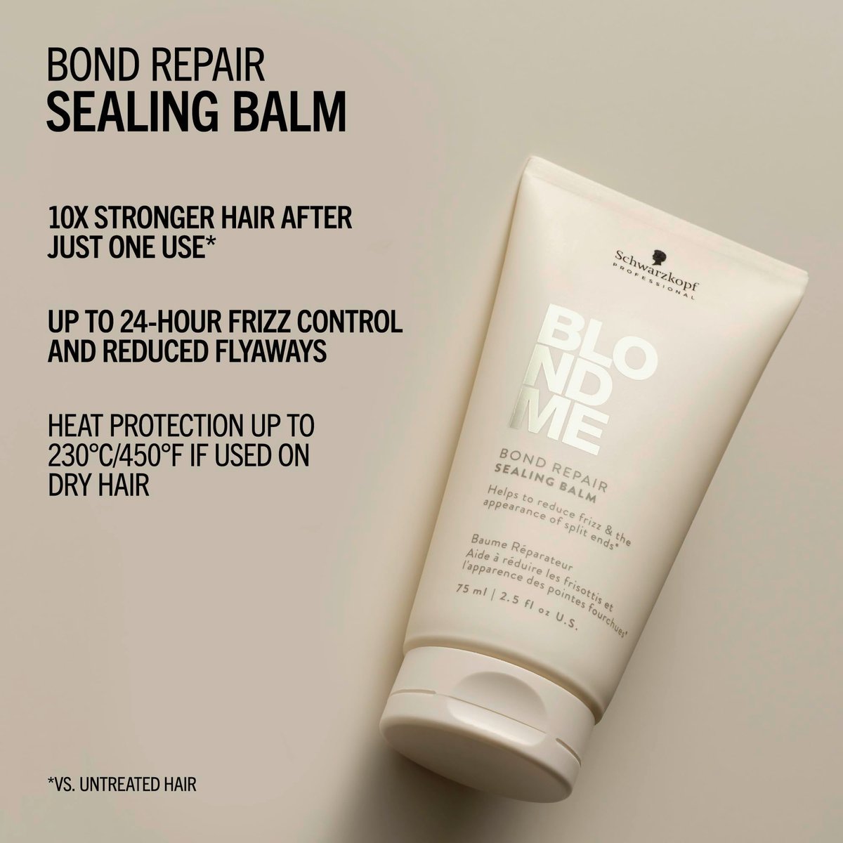 BlondMe Bond Repair Sealing Balm for Blonde, Lightened & Grey Hair - 2.5 Fl Oz - Tame Split Ends, Reduce Frizz & Heat Protection Avelisse