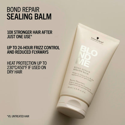 BlondMe Bond Repair Sealing Balm for Blonde, Lightened & Grey Hair - 2.5 Fl Oz - Tame Split Ends, Reduce Frizz & Heat Protection Avelisse