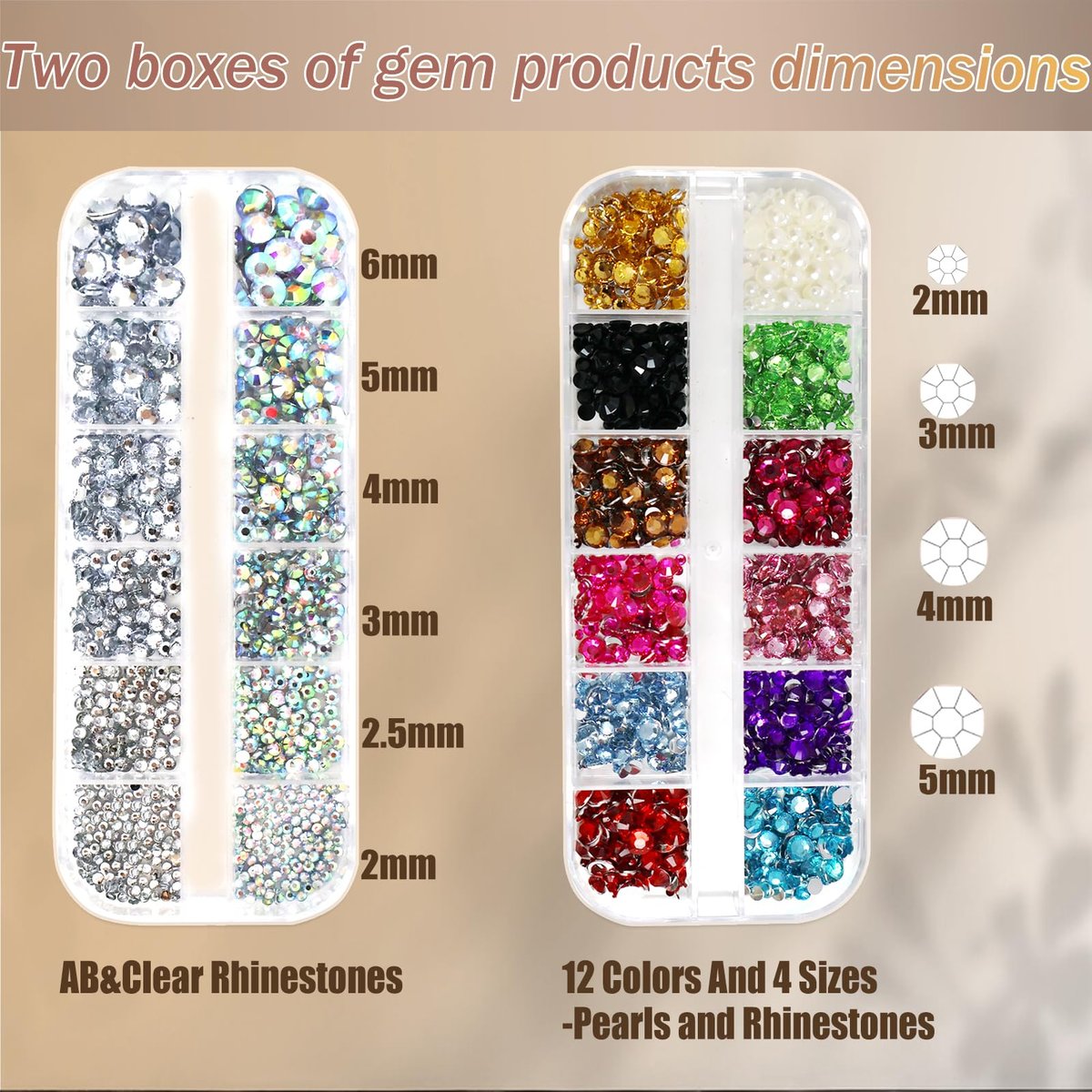 NOOEPC Face Gems and Pearls for Makeup - Rhinestones Bedazzling Kit with Quick Dry Glue, Multicolor Resin Gems for Women, Rave Accessories - görsel 3