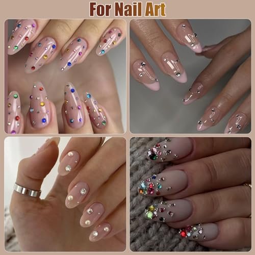 NOOEPC Face Gems and Pearls for Makeup - Rhinestones Bedazzling Kit with Quick Dry Glue, Multicolor Resin Gems for Women, Rave Accessories - görsel 10