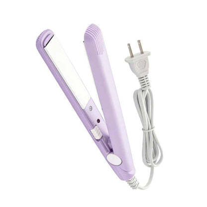 Mini Hair Straightener – Ceramic Tourmaline Flat Iron with Storage Box, 20W, US Plug, Purple