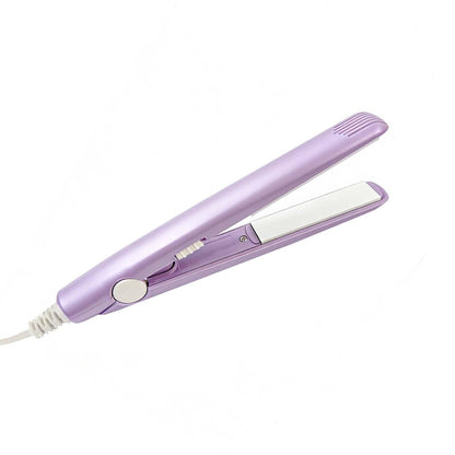 Mini Hair Straightener – Ceramic Tourmaline Flat Iron with Storage Box, 20W, US Plug, Purple