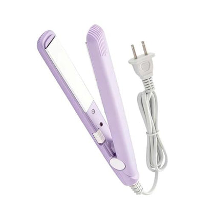 Mini Hair Straightener – Ceramic Tourmaline Flat Iron with Storage Box, 20W, US Plug, Purple
