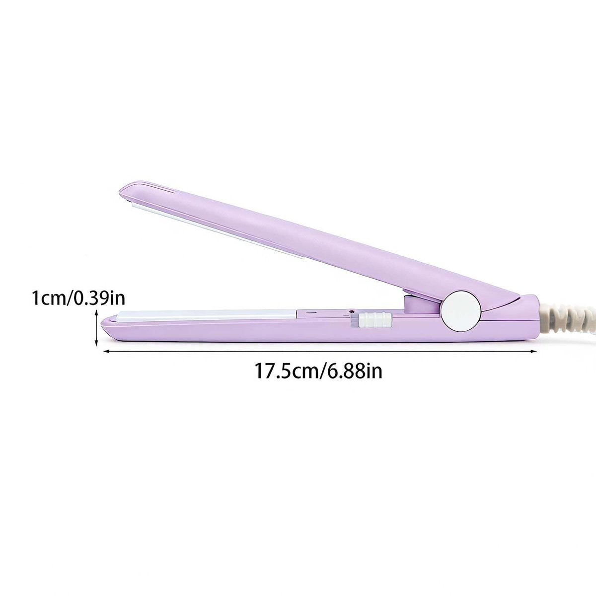 Mini Hair Straightener – Ceramic Tourmaline Flat Iron with Storage Box, 20W, US Plug, Purple - görsel 7