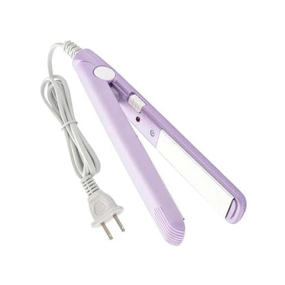 Mini Hair Straightener – Ceramic Tourmaline Flat Iron with Storage Box, 20W, US Plug, Purple